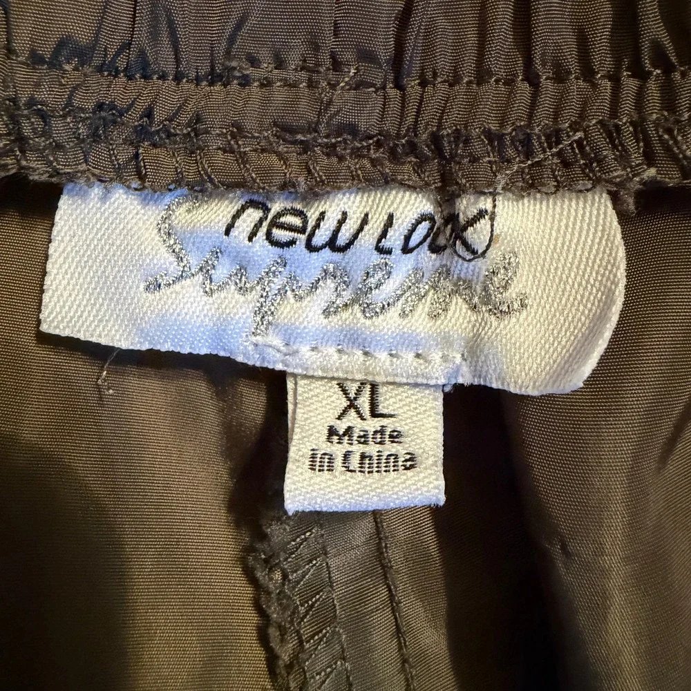 New Look Supreme Women XL Colorblock Windbreaker Joggers Olive Orange Track Pant